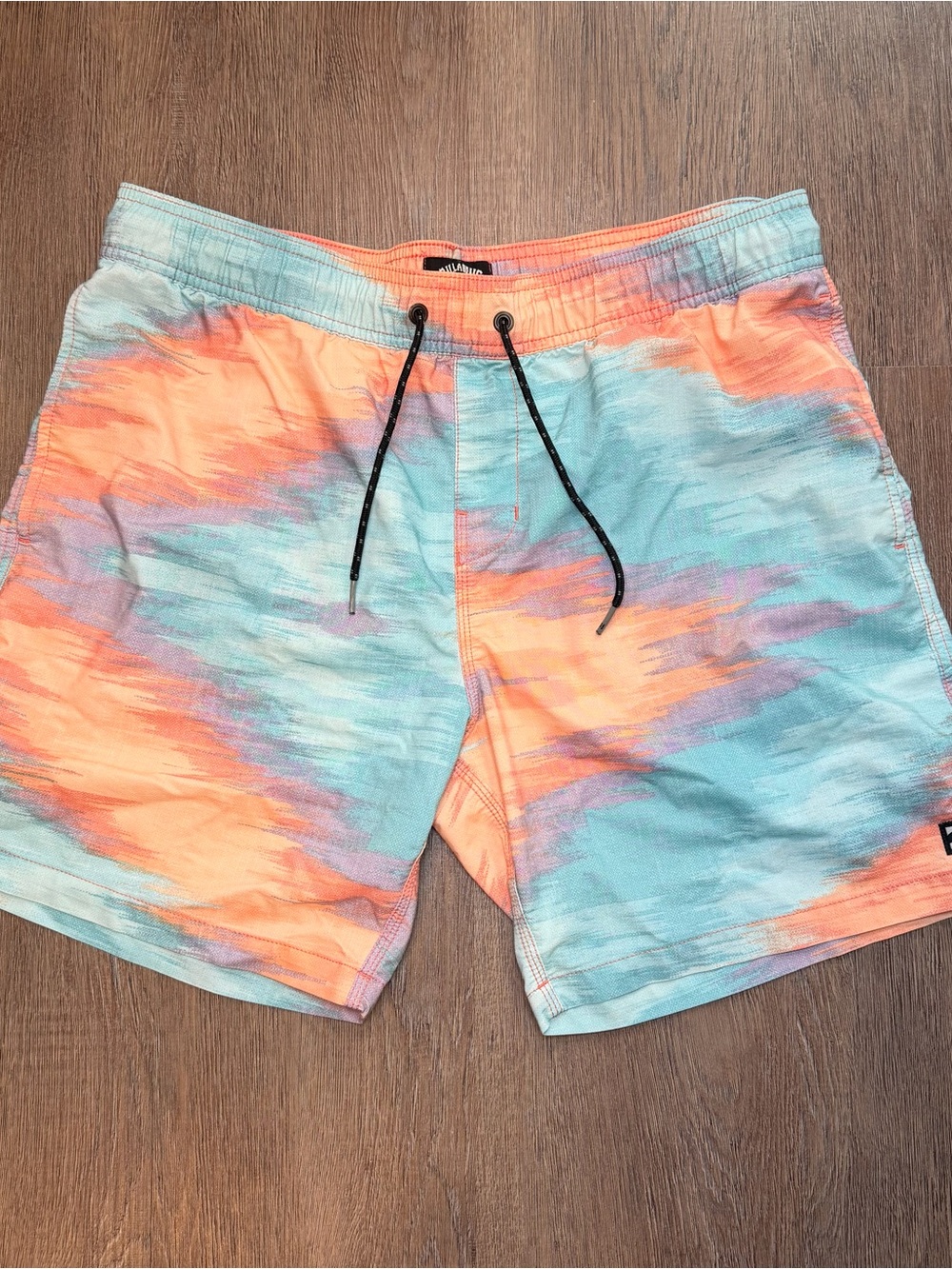 Billabong Sundays Layback Board Shorts Mens Large Orange Teal Swim Trunks Surf L